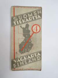 Suomen tiekartta 4 1958 Vägkarta över Finland -road map