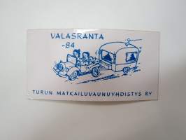 Valasranta 1984 - Turun Matkailuvaunuyhdistys ry  -tarra -sticker