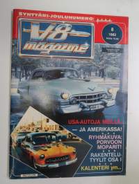 V8 Magazine 1982 nr 8 -Hot Rod magazine, mukana keskiaukeama sekä erillinen vuosikalenteri + tilauslomake