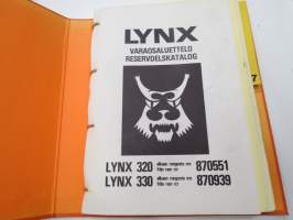 Lynx 1988 320 alkaen rungon nr 870551, 330 alkaen rungon nr 870939 moottorikelkka -varaosaluettelo - reservdelskatalog / snow scooter parts manual