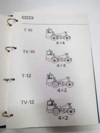 Sisu Terminal Tractors T-10 4X4, TV-10 4X4, T-12 4X2, TV-12 4X2 (vetomestari) spare parts list -varaosaluettelo - Ersatzteil-Katalog, resrvdelskatalog