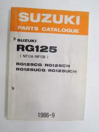Suzuki RG125 (NF12A / NF12B), RG125CG / RG125CH / RG125UCG / RG125UCH parts catalogue -varaosaluettelo