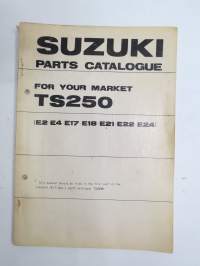 Suzuki TS250 E2, E4, E17, E18, E21, E22, E24 parts catalogue -varaosaluettelo