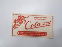 Cola juoma - dryck -etiketti / label
