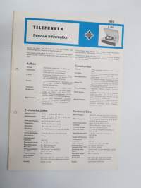 Telefunken Service Information S 205 -huolto-ohjeet, piirikaavio, ym.