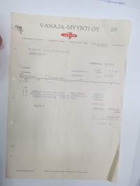 Vanaja-Myynti Oy, 7.4.1959 -asiakirja / business document