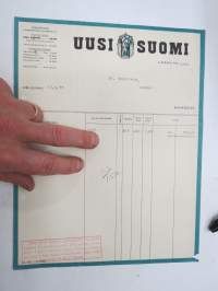 Uusi Suomi, 17.6.1933 -asiakirja / business document
