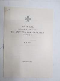 Matrikel över medlemmarna i Johanniter-Ridderskapet i Finland 1.10.1951