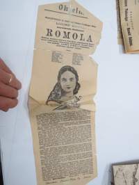 Romola -elokuvan (mykkäfilmi) käsiohjelma 1925, pääosissa Liliian & Dorothy Gish, Ronald Colman, Bonaventura Ibanez, Charles Lane, Frank Puglia -movie program