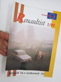 Renaultist 1995 nr 1, Club Renault de Finlande ry kerholehti / jäsenlehti -club magazine