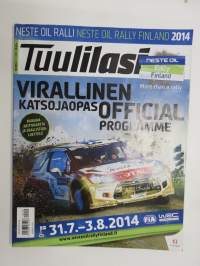Tuulilasi 2014 nr 10, 17.7.2014, Neste Rally Finland Virallinen katsojaopas - Official programme - Skoda Octavia kestotesti, Ford Edge, Toyota Aygo, ym.
