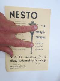 Nesto tynnyripumppu -myyntiesite / sales brochure