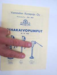 Vammalan Konepaja - NIRA pihakaivopumput -myyntiesite / sales brochure