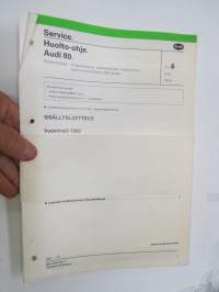 Audi 80 Korjausohjeet nr 6; Virtapiirikaaviot, sähkölaitteiden vianetsintä ja sijainti vuosimallista 1992 alkaen / repair manual, in finnish