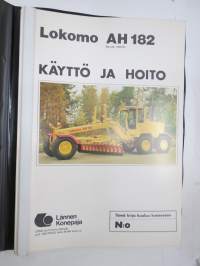 Lokomo AH 182 tiehöylä numerosta 18020- käyttö ja hoitoohjekirja -grader manual, in finnish