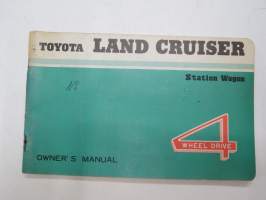 Toyota Land Cruiser Station Wagon FJ55 (L)V, FJ55(L)V-B, FJ55LG, 4 Wheel Drive -Owner's Manual in english, käyttöohjekirja englanniksi