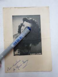 Marie-Laure - Bon souvenier de Marie Laure -artistin kortti, muistokortti -souvenier card of an artist