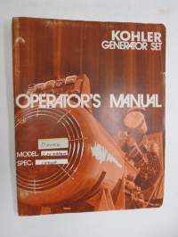 Kohler Generator Set operator´s manual - Service manual -käyttöohjekirja / huolto-ohjekirja englanniksi