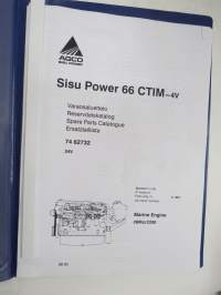 Sisu Power 66 CTIM-4v Marine engine 260 hp / 2200 moottorin numerosta U 1001 Varaosaluettelo, Reservdelskatalog, Spare Parts Catalogue, Ersatzteilliste KOPIO