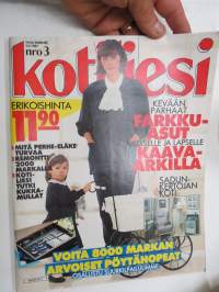 Kotiliesi 1987 nr 3, 6.2.1987, Pakolaiset korvaamaan vähentyvää kansaamme?, Sadunkertojan koti - Minna Laukkanen, Kirjailijat & näyttelijät - peli menetetty?