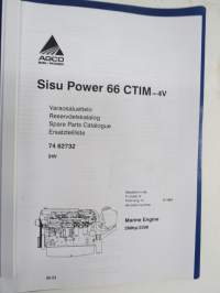 Sisu Power 66CTIM-4v Varaosaluettelo - Reservdelskatalog - Parts Catalogue Ersatzteilliliste moottorin numerosta U 1001 Marine Engine 260 hp/ 2200 24V KOPIO