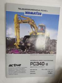 Komatsu PC340-6 telakaivukonesarja -myyntiesite / excavator sales brochure