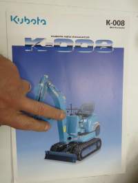 Kubota K-008 kaivinkone -myyntiesite / excavator sales brochure