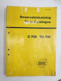 Volvo Penta teollisuusdieselmoottorit D70B TD70B TD70G Reservdelskatalog - Parts Catalogue -varaosaluettelo ruotsin- ja englanninkielinen