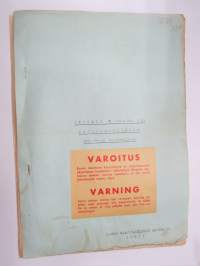 Bernard Type W. 110 BIS 5 hv -käyttö ja hoito-ohjekirja