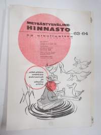 Ulkoiluaitta - Metsästysvälinehinnasto 1963-1964