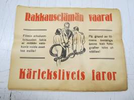 Rakkauselämän vaarat - Kärlekslivets faror -elokuvajuliste / movie poster