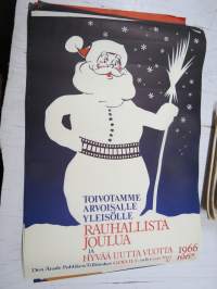 Rauhallista joulua ja hyvää uutta vuotta 1966-1967 - God jul och gott nytt år - elokuvateattereiden auloissa ollut juliste -elokuvajuliste / movie poster