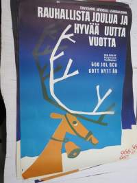 Rauhallista joulua ja hyvää uutta vuotta - God jul och gott nytt år - elokuvateattereiden auloissa ollut juliste -elokuvajuliste / movie poster