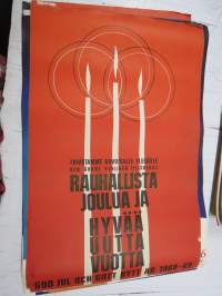 Rauhallista joulua ja hyvää uutta vuotta 1968-1969 God jul och gott nytt år - elokuvateattereiden auloissa ollut juliste -elokuvajuliste / movie poster