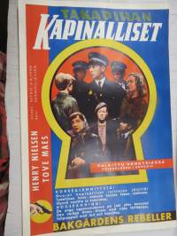 Takapihan kapinalliset - Bakgårdens rebeller, ohjaus Astrid ja Bjarne Henning-Jensen, osissa Henry Nielsen, Tove Maes -elokuvajuliste / movie poster