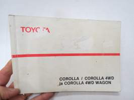 Toyota Corolla / Corolla 4WD / Corolla 4WD Wagon -käyttöohjekirja