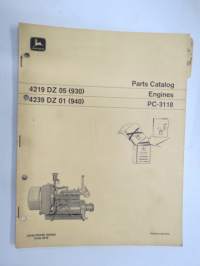 John Deere 4219 DZ 05 (930), 4239 DZ 01 (940) Engines - Parts Catalog - PC-3118 -varaosaluettelo