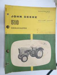 John Deere Dieselschlepper 510 - Ersatzteilliste -varaosaluettelo