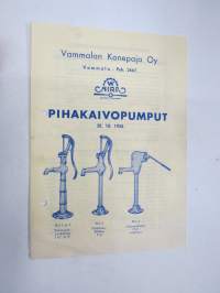 Vammalan Konepaja - Nira pihakaivopumput 1958 -myyntiesite