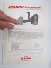 Jaakko-lavakuivuri -myyntiesite / brochure