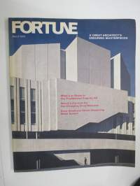 Fortune 1976 March - A great architect´s enduring masterpices - cover story -Alvar Aalto kansikuva & erikoisartikkeli arkkitehdin tuotannosta, 8-sivuinen