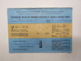 Schweitz Transportunternehmungen / Swiss Transport Undertakings - Ferienbillet / Holiday ticket  A 256, 1956 -rautatielippu / railway ticket