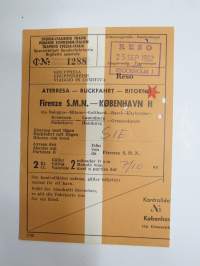 Firenze S.M.N. - Köpenhavn H 1962 -rautatielippu / railway tickets