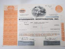 Studebaker-Worthington, Inc., 1978 -osakekirja / share certificate