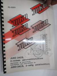 Juko 242S, 2-rivinen perunanistustuskone käyttöohje  ja varaosaluettelo alkaen valmistusnumerosta P3-8201 / 2-radig potatissättare Instruktions- och reservdelsbok