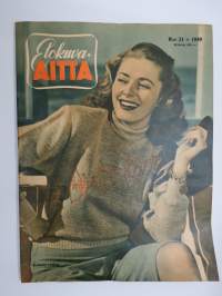 Elokuva-Aitta 1949 nr 21, Kansik. Eleanor Parker, Edvin Laine & Valentin Vaala Moskovassa, Ritva Arvelo & Matti Oravisto, Tähtikuvaston keräilykuvia, ym.