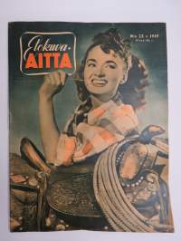 Elokuva-Aitta 1949 nr 23, Kansik. Ann Blyth, Reino Valkama, Jussit on jaettu, Britannian tyttöjä, Ginger Rogers, Tähtikuvaston keräilykuvia, ym.