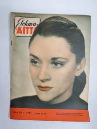 Elokuva-Aitta 1951 nr 16, Kansikuva Maria Casares, Rudolph Valentino, Ilse Werner, Mirjami Kuosmanen, Tähtikuvasto Clark Gable, James Gagney, Walter Huston, ym.