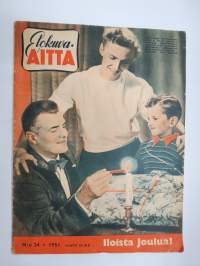 Elokuva-Aitta 1951 nr 24, Kansikuva Tauno & Pertti & Martti Palo, Tytön huivi, Vallilan Mörökölli, Tähtikuvasto Judy Holliday - George Sanders - Josephine Hull, ym.