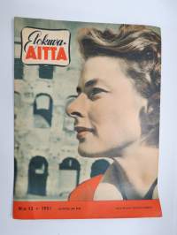 Elokuva-Aitta 1951 nr 13, Kansikuva Ingrid Bergman, Tukkijoella, Morsiamen isä, Tähtikuvasto Emil Jannings - Harold Russell - Claudette Colbert, ym.